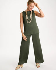 Petite Travelers™ Crinkle Textured Pants Kelp Forest - Chico's