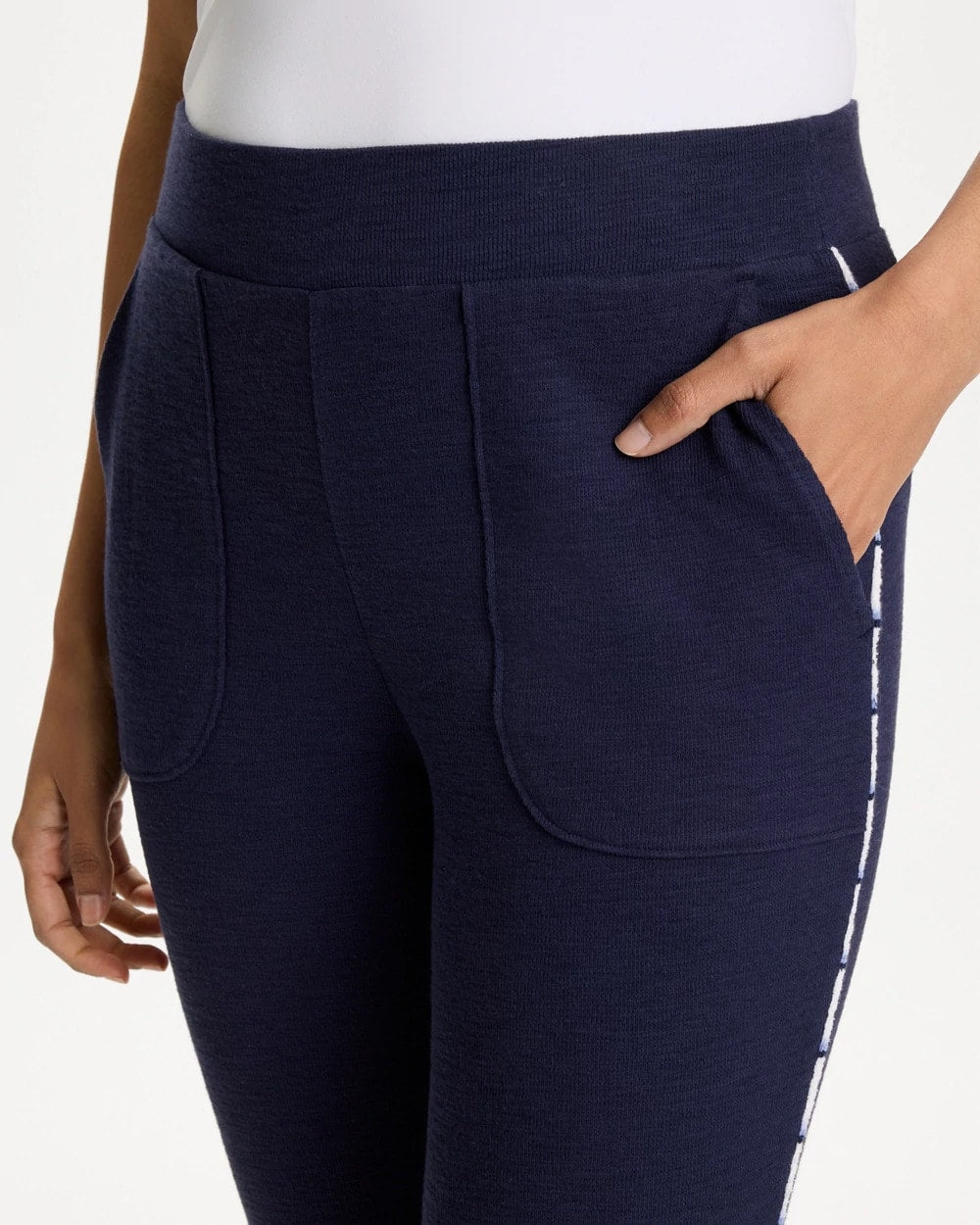 Zenergy® Jersey Striped Crop Pants Passport Blue - Chico's