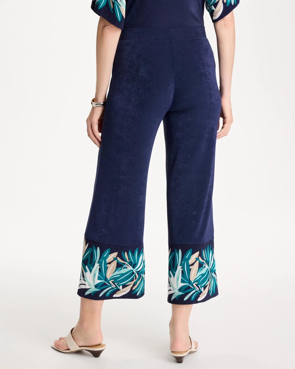 Travelers™ Palm Border Crop Pant Kings Navy - Chico's