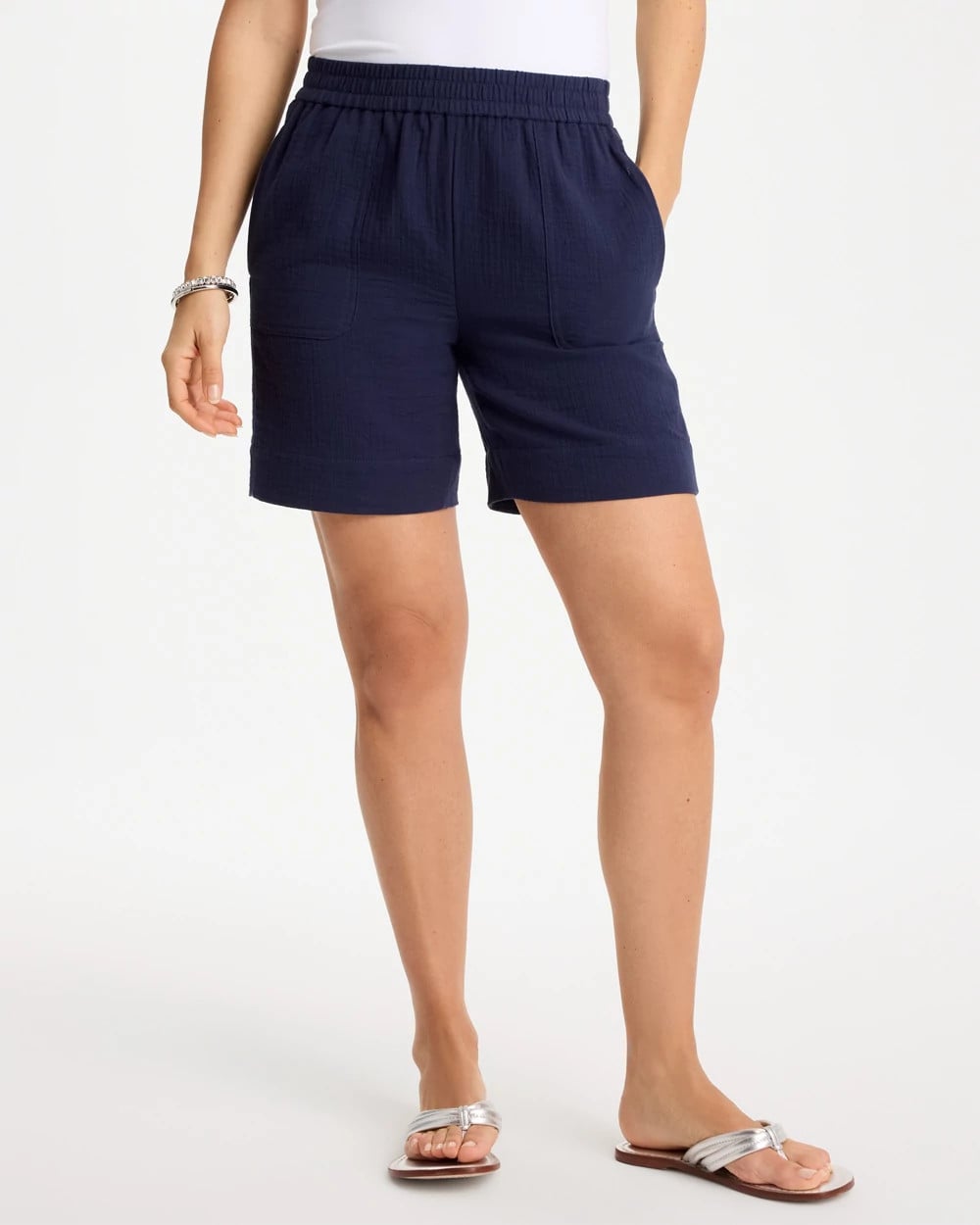 Gauze Cotton Shorts Passport Blue - Chico's