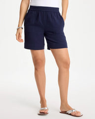Gauze Cotton Shorts Passport Blue - Chico's
