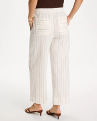 Pinstriped Linen-Cotton Crop Pant Natural - Chico's