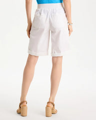 Poplin Cotton Roll-Tab Shorts Alabaster - Chico's