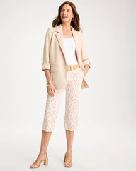 Animal Print Emme Sateen Straight Capri Pants Mocha Mousse - Chico's