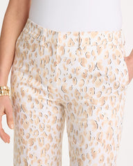 Animal Print Emme Sateen Straight Capri Pants Mocha Mousse - Chico's