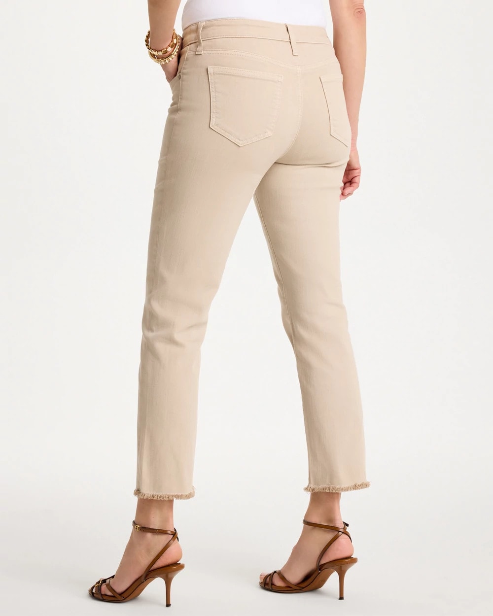 Girlfriend Slim Frayed Crop Jeans Smokey Taupe - Chico's