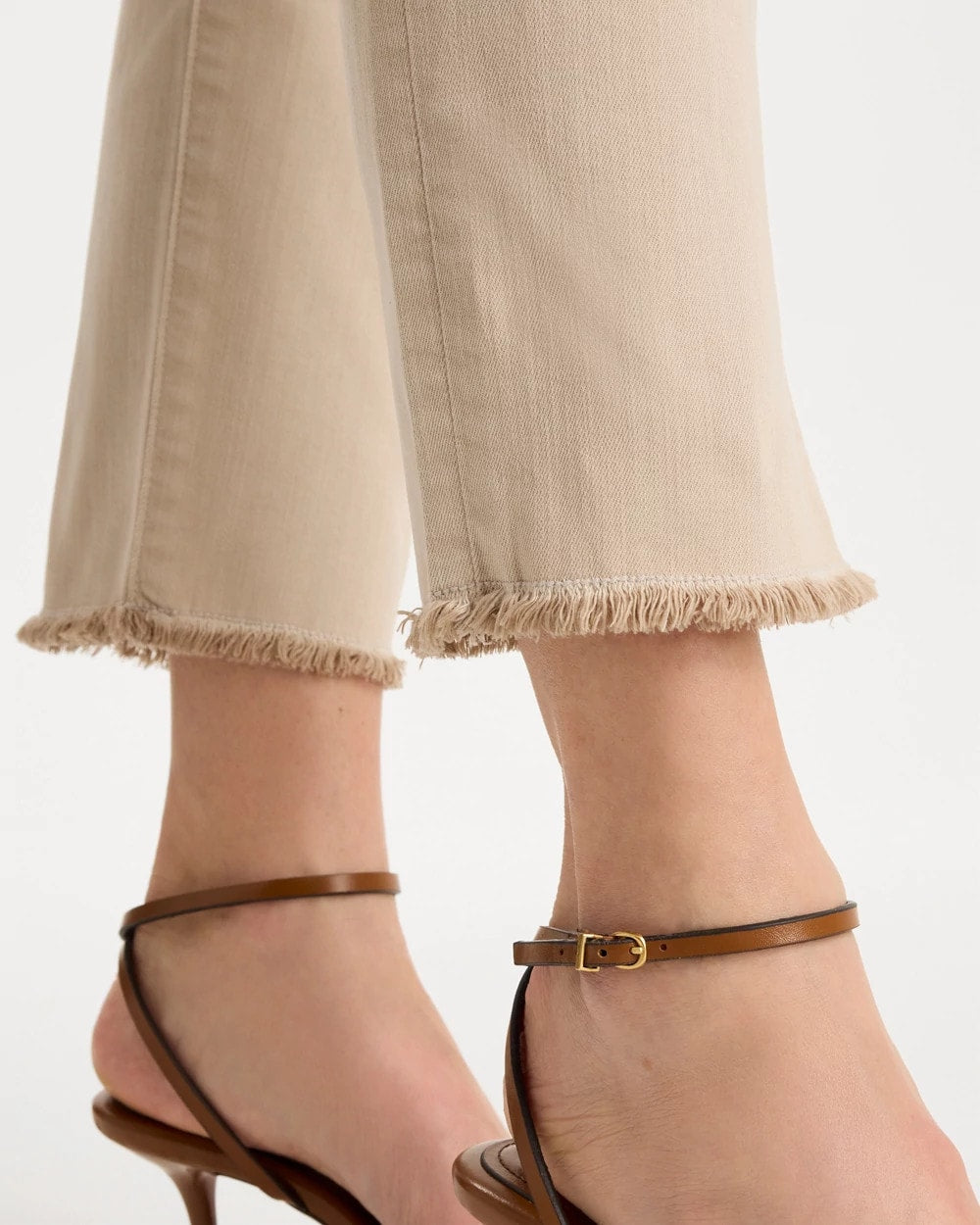 Girlfriend Slim Frayed Crop Jeans Smokey Taupe - Chico's