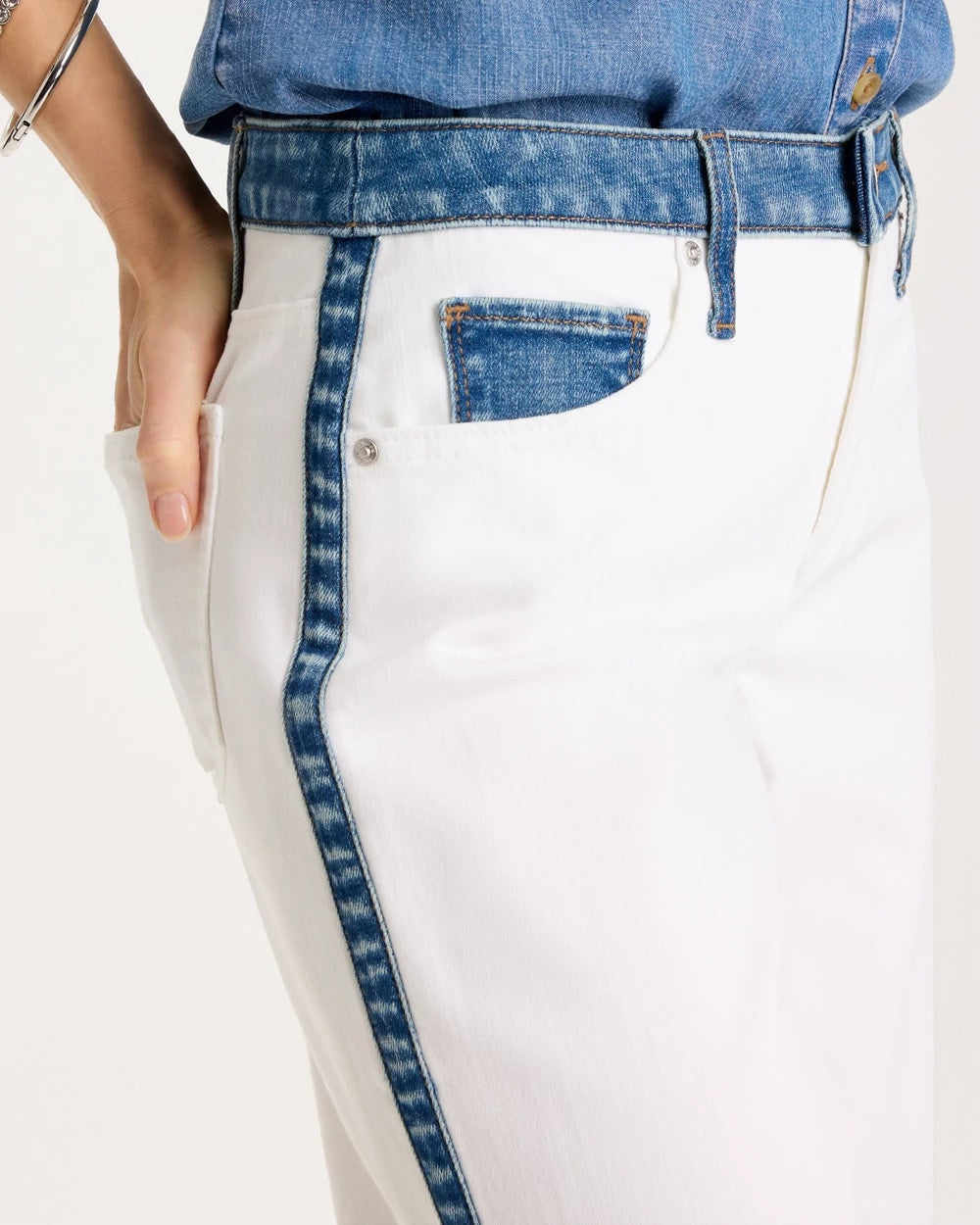 Girlfriend Straight Colorblock Jeans Alabaster - Chico's