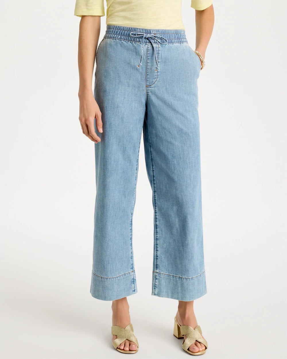 Lightweight Wide-Leg Crop Jeans Graciela Indigo - Chico's