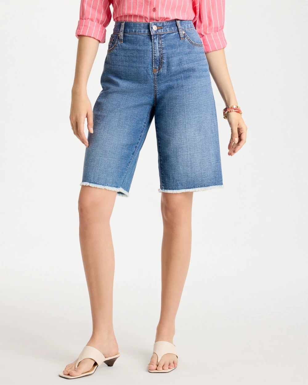 Boyfriend Frayed Jean Shorts Aquaria Indigo - Chico's