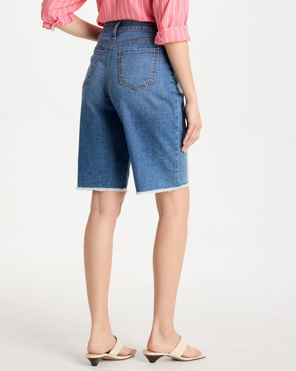 Boyfriend Frayed Jean Shorts Aquaria Indigo - Chico's
