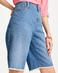 Boyfriend Frayed Jean Shorts Aquaria Indigo - Chico's