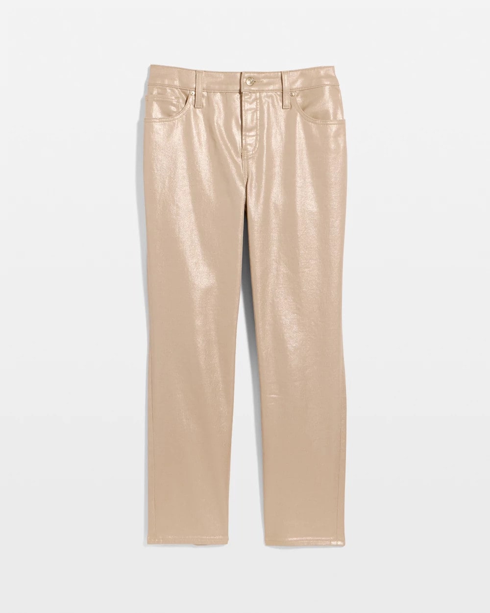 Girlfriend Slim Coated Crop Jeans Gold Foil Coated - Chico's