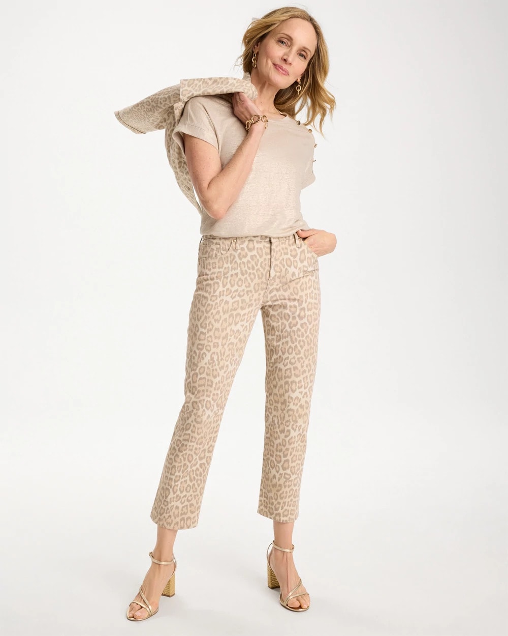 Animal Print Girlfriend Slim Cropped Jeans Classic Animal - Chico's