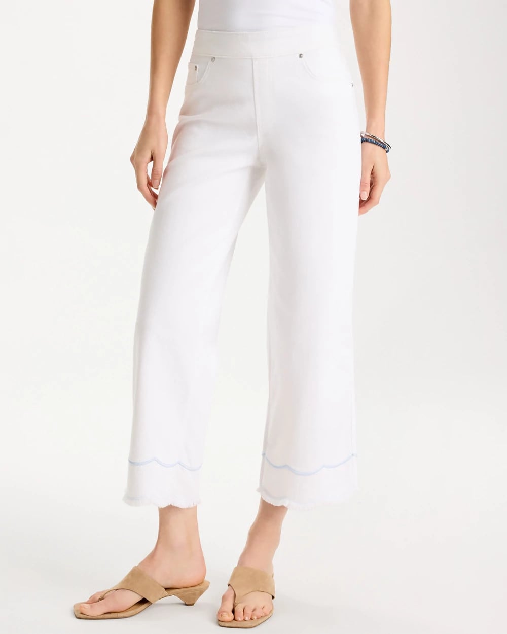 Pull-On Wide-Leg White Crop Jeans Alabaster - Chico's