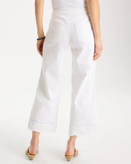 Pull-On Wide-Leg White Crop Jeans Alabaster - Chico's