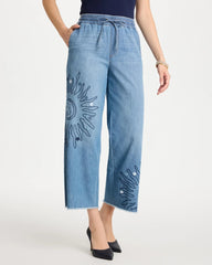 Embellished Ultra Lightweight Crop Jeans Caressa Indigo - Chico's