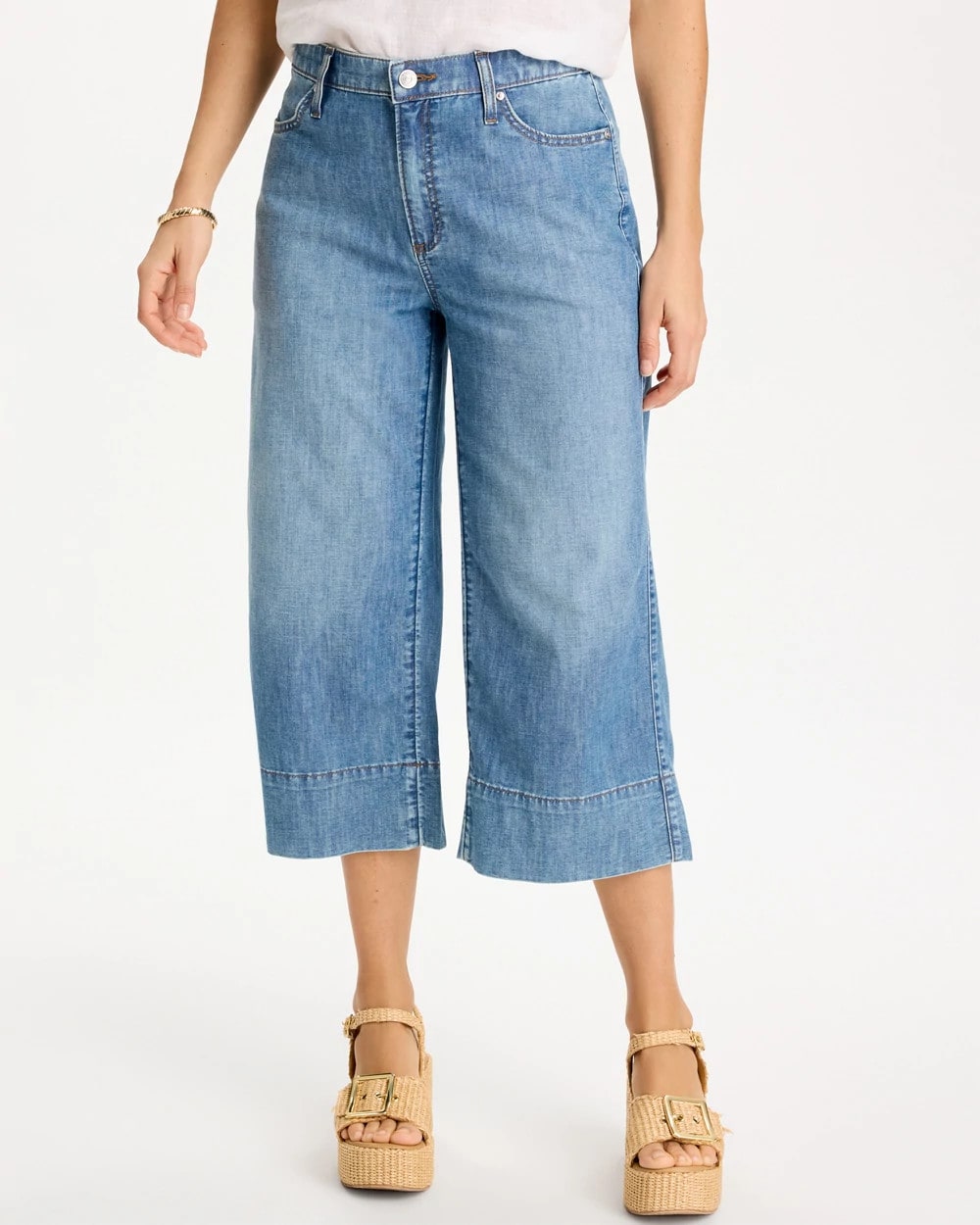 Lightweight Wide-Leg Capri Jeans Burano Indigo - Chico's