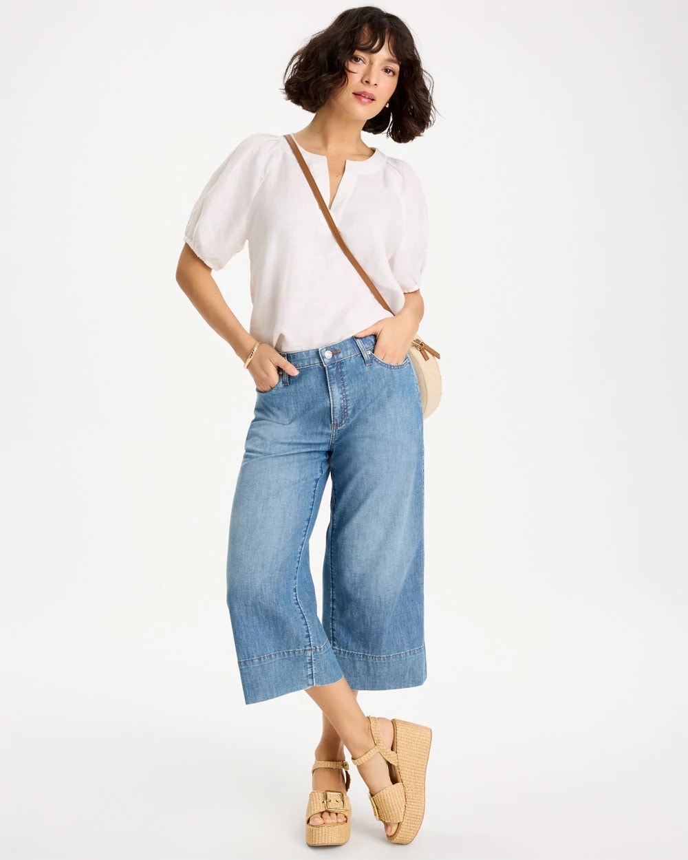 Lightweight Wide-Leg Capri Jeans Burano Indigo - Chico's