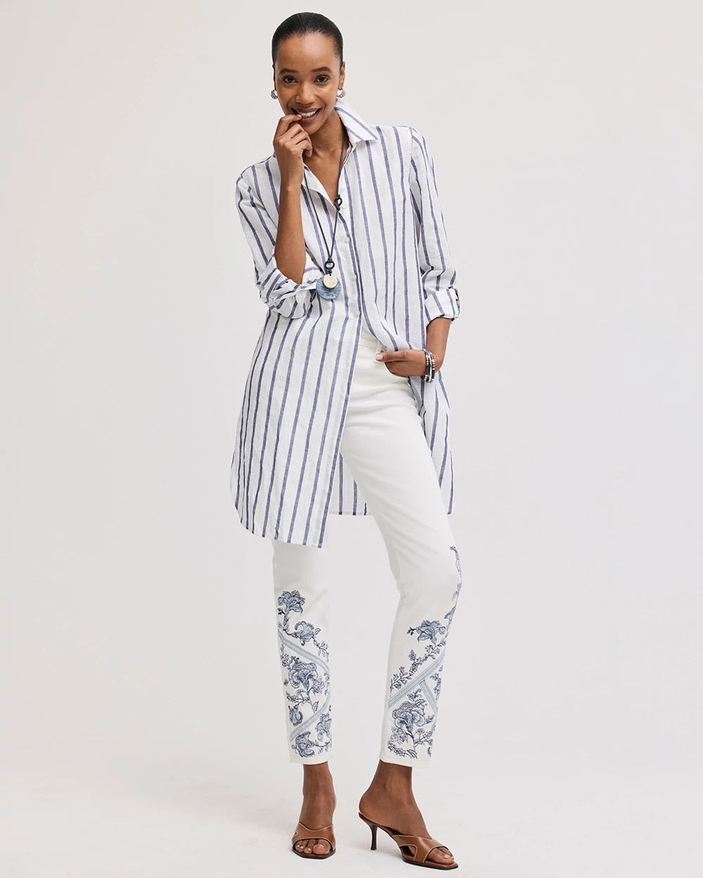 Embroidered Girlfriend Slim Ankle Jeans Alabaster - Chico's