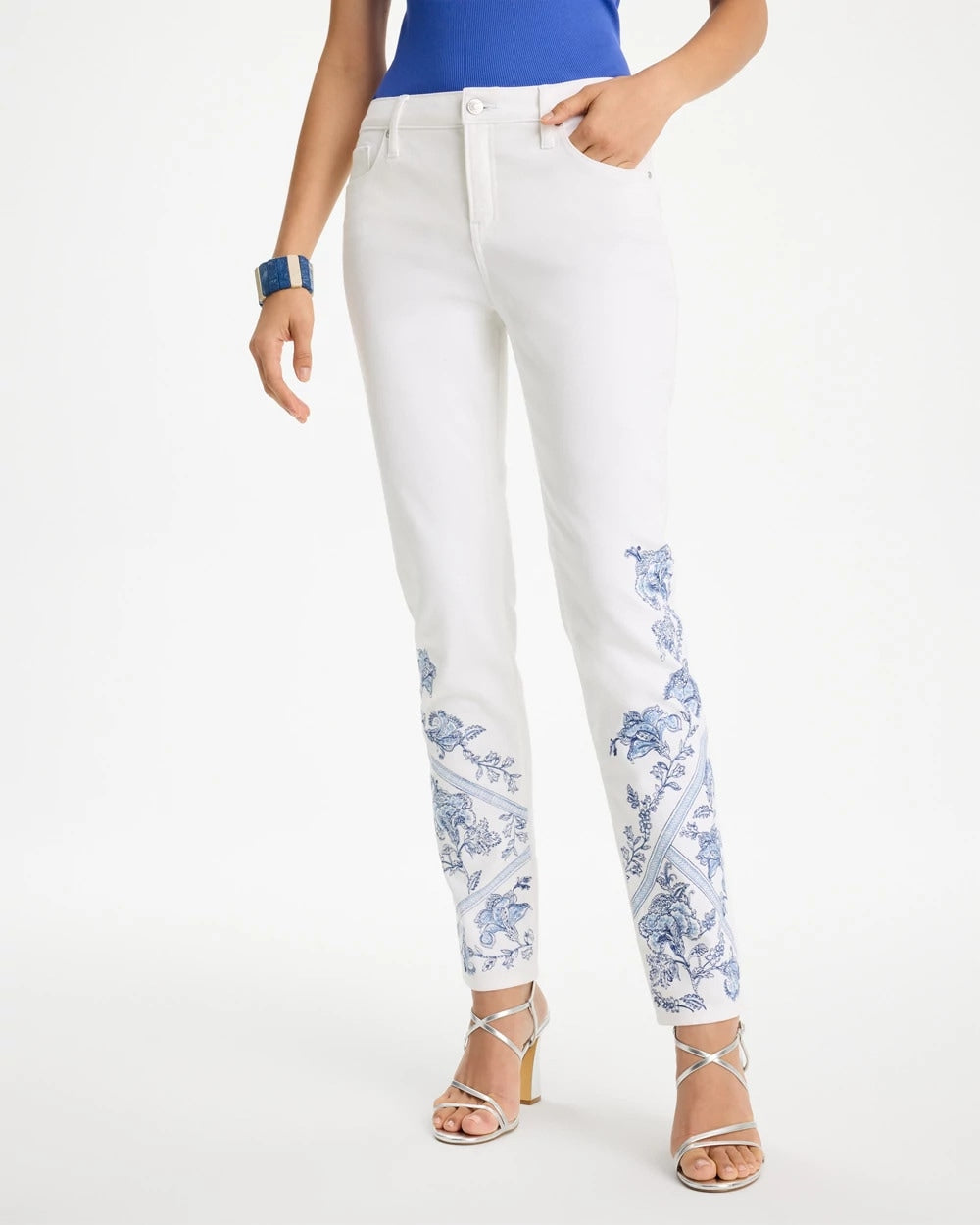 Embroidered Girlfriend Slim Ankle Jeans Alabaster - Chico's