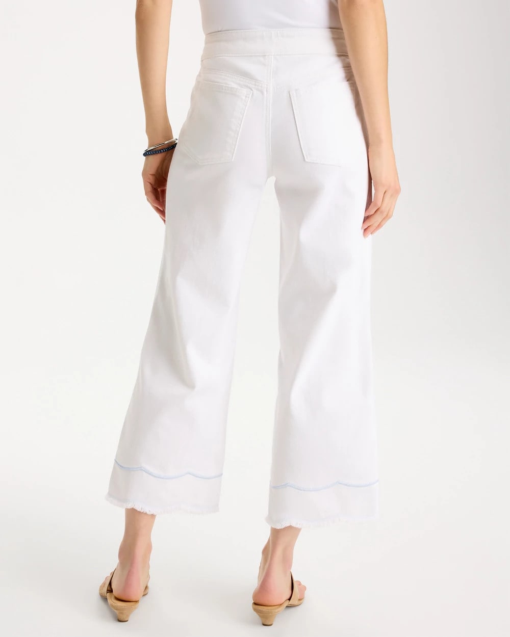 Pull-On Wide-Leg White Crop Jeans Alabaster - Chico's