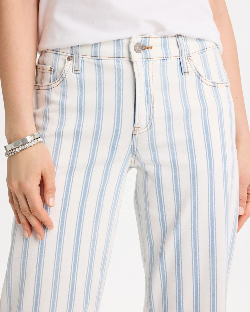 Striped Relaxed Boyfriend Jean Bungalow Indigo Stripe - Chico's
