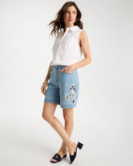 Embellished Lightweight Jean Shorts Graciela Indigo - Chico's