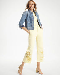 Trouser Cutwork Crop Jeans Golden Haze - Chico's