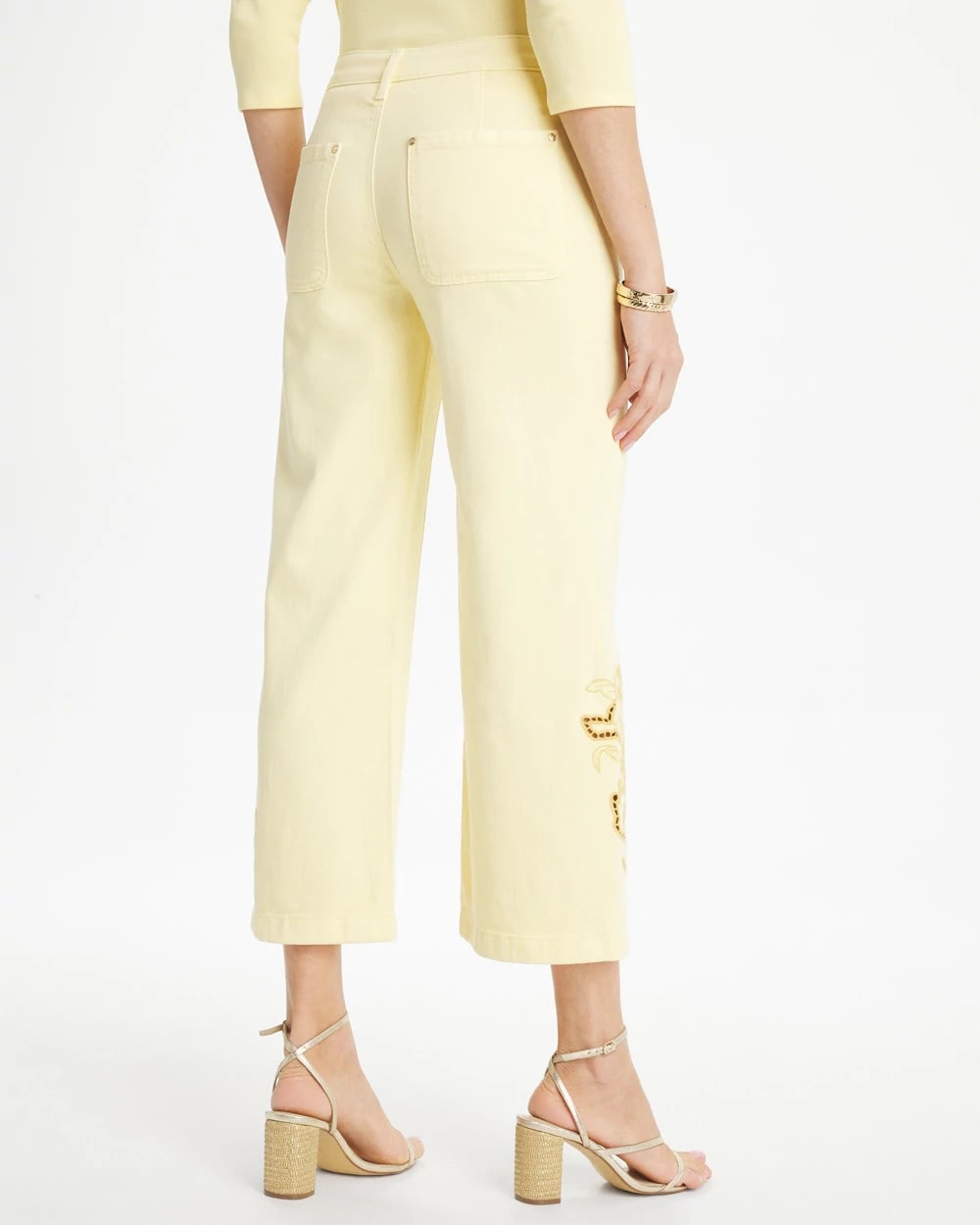 Trouser Cutwork Crop Jeans Golden Haze - Chico's