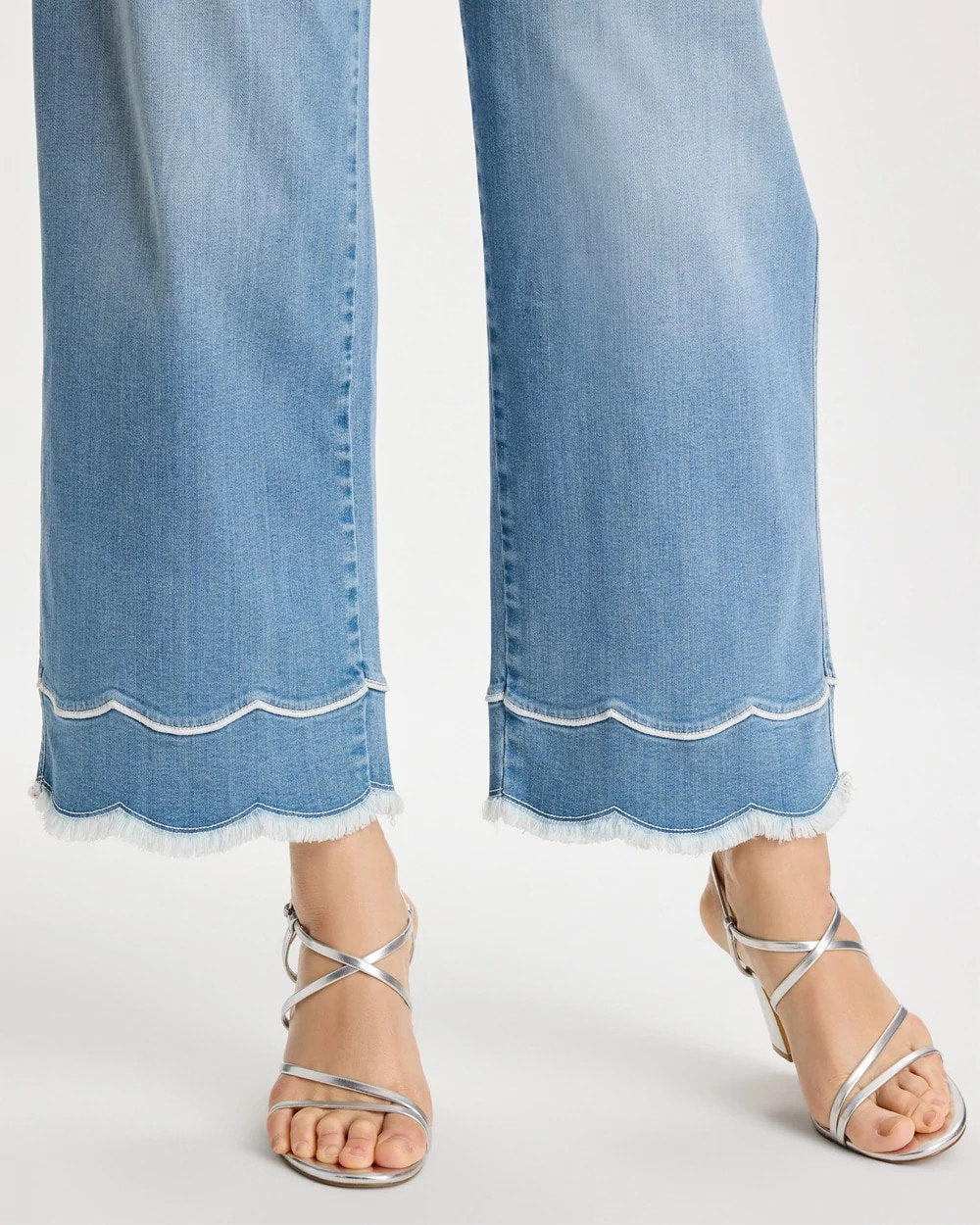 Scallop Pull-On Wide-Leg Crop Jeans Blue Jay Indigo - Chico's