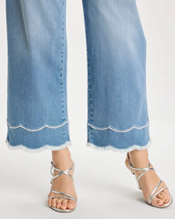 Scallop Pull-On Wide-Leg Crop Jeans Blue Jay Indigo - Chico's