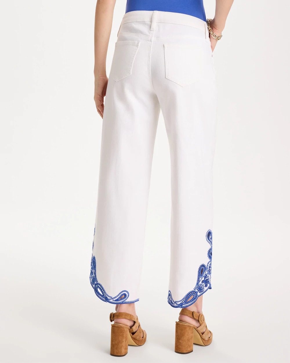 Girlfriend Wide-Leg Cutout Crop Jean Alabaster - Chico's