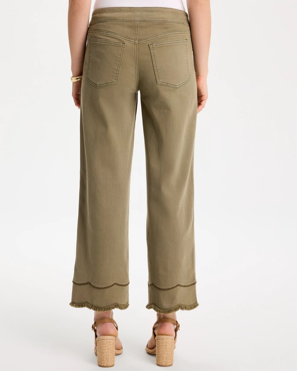 Scallop Pull-On Wide-Leg Crop Jeans Lichen - Chico's