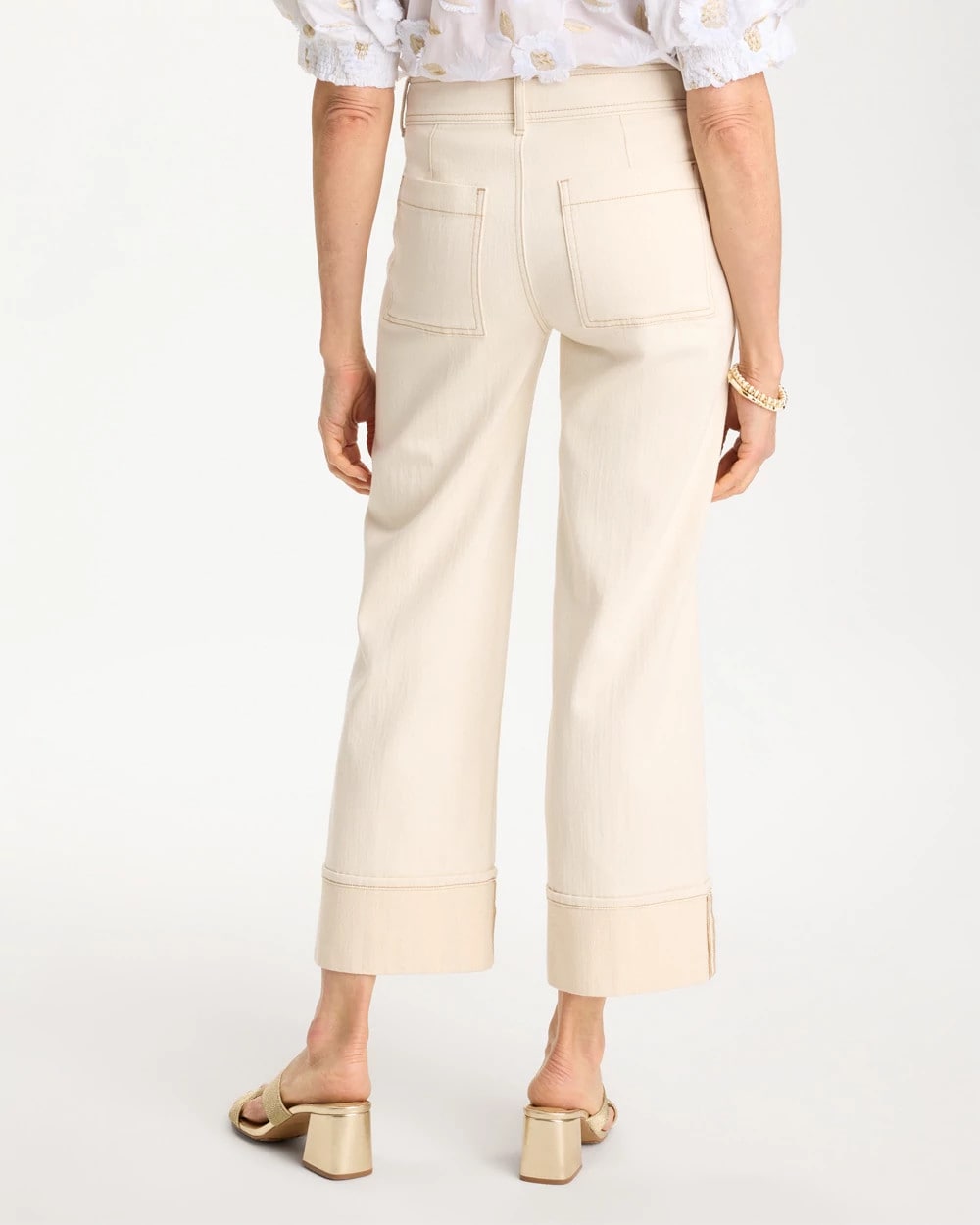 Pintuck Cuffed Cropped Jeans Neutral - Chico's