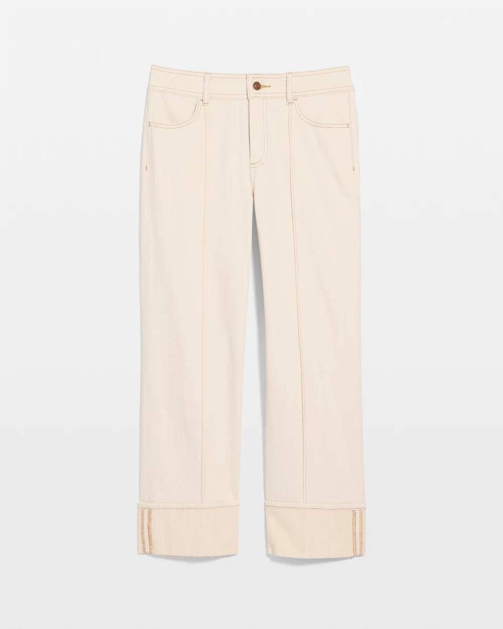 Pintuck Cuffed Cropped Jeans Neutral - Chico's