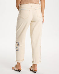 Patchwork Relaxed Boyfriend Jean Natural Seeded - Chico's