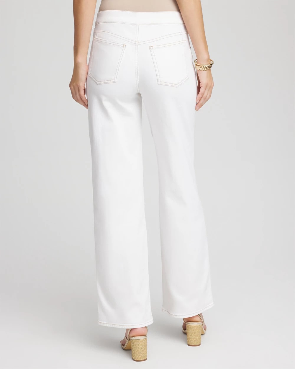 Seeded Pull-On Wide-Leg Jeans Natural Seeded - Chico's