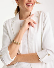 Linen Roll Sleeve Blazer Alabaster - Chico's