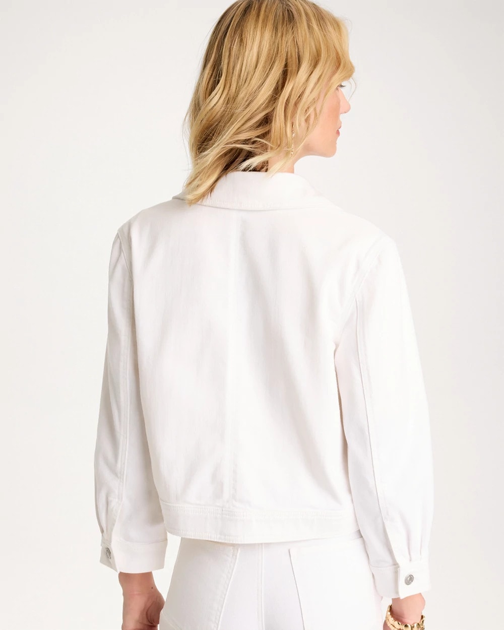 Cropped Denim Trucker Jacket Alabaster - Chico's