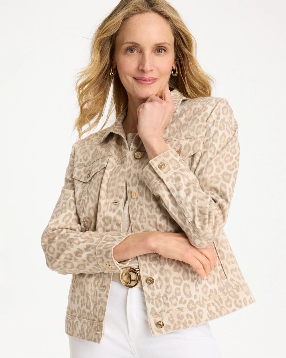 Denim Leopard Print Jacket Classic Animal - Chico's
