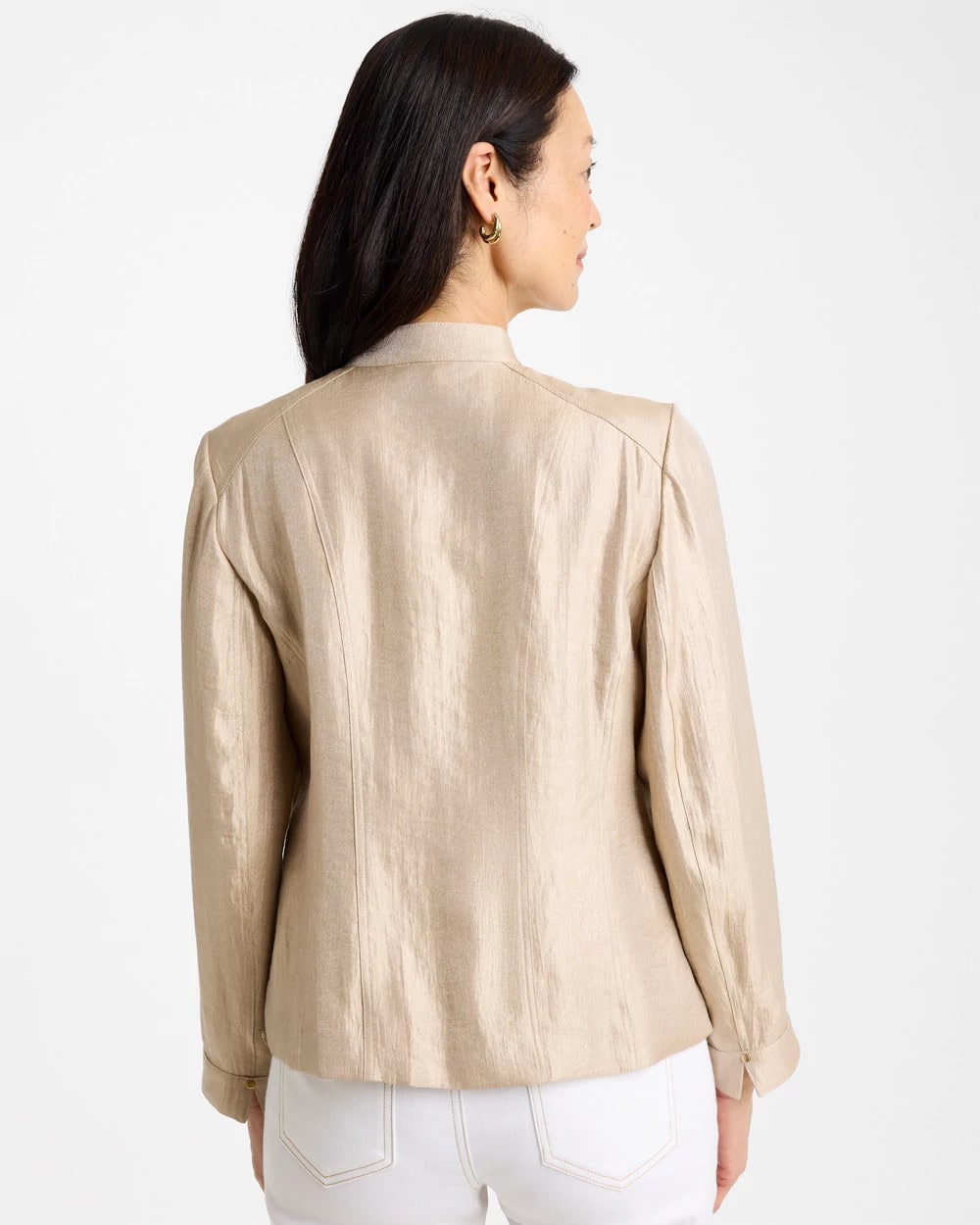 Sheen Stand Collar Jacket Khaki - Chico's