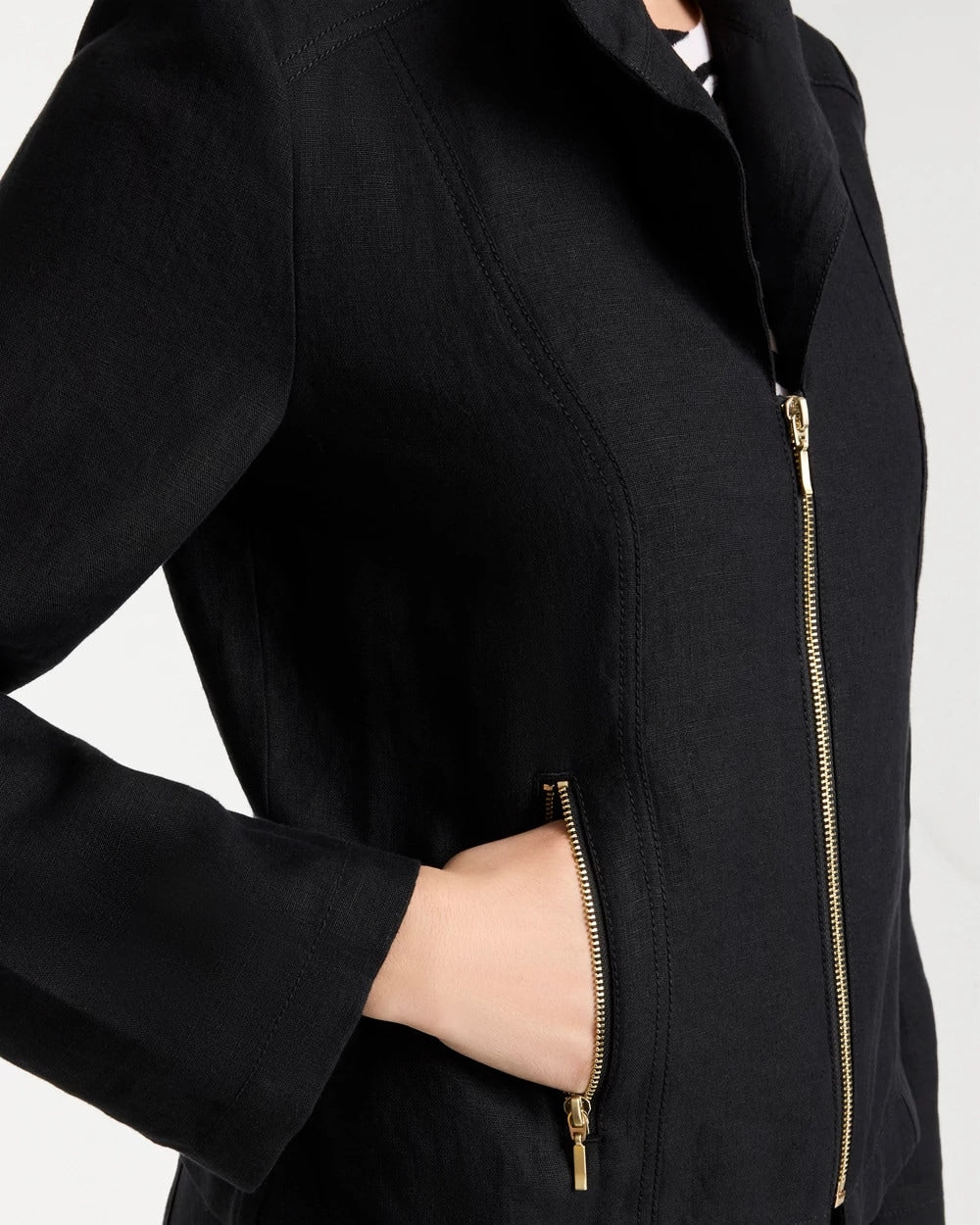 Linen Moto Jacket Black - Chico's
