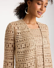 Travelers™ Metallic Crochet Cardigan Gold - Chico's
