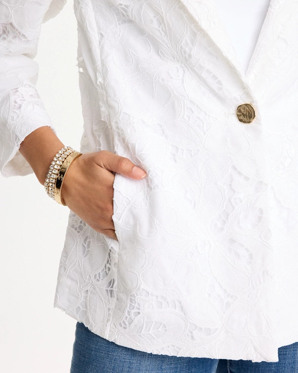 Classic Lace Blazer Alabaster - Chico's