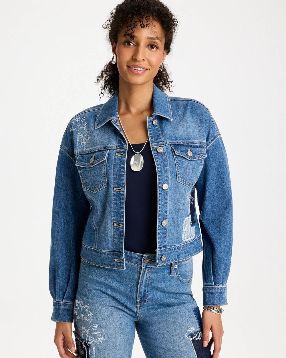 Denim Parrot Pocket Jacket Underwater Indigo - Chico's