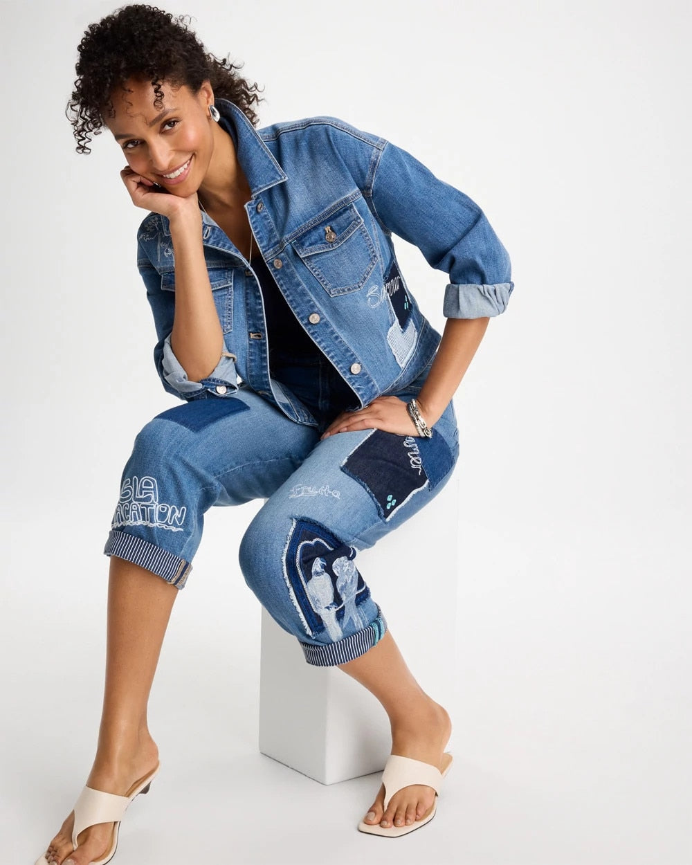 Denim Parrot Pocket Jacket Underwater Indigo - Chico's