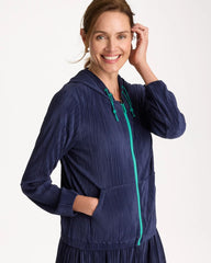 Zenergy® Micro Plisse Hooded Jacket Passport Blue - Chico's