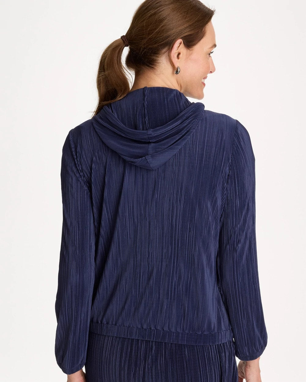 Zenergy® Micro Plisse Hooded Jacket Passport Blue - Chico's