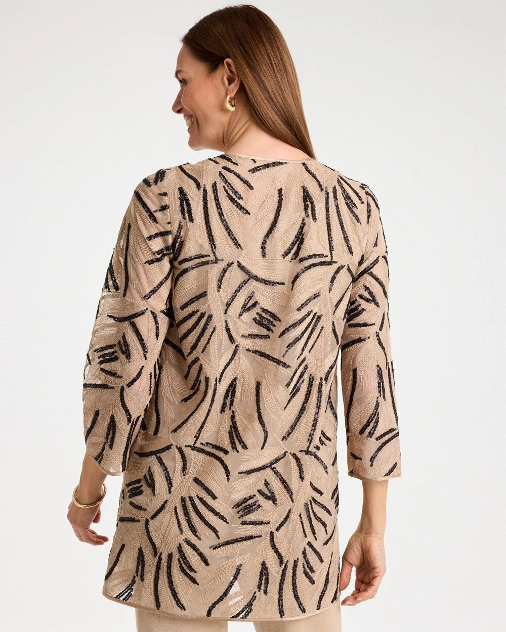 Travelers™ Collection Embroidered Sequins Jacket New Sonora Sand - Chico's